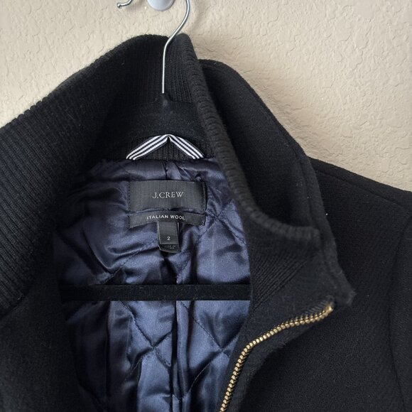 J.Crew Italian Wool Lodge Essential Black Coat in Stadium-Cloth - Picture 6 of 12